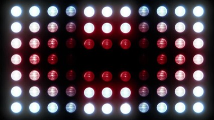 flashing Led wall light. Animation of flashing light bulbs on led wall or projectors for stage lights. Flashes on 27 different screens  4K video
