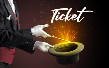 Old Magician is showing magic trick