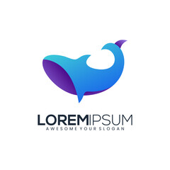 whale colorful gradient modern logo template