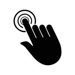 Finger click screen tap touch icon | Black Vector illustration |