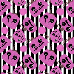 Halloween cartoon pumpkins seamless pattern for wrapping paper and fabrics and accessories and notebooks