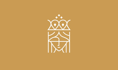  icon logo of luxury traditional queen 