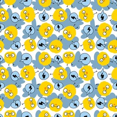 Cartoon chicken seamless doodle Easter pattern for wrapping paper and kids clothes print and accessories and fabrics