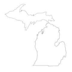Outline of Michigan - obrazy, fototapety, plakaty