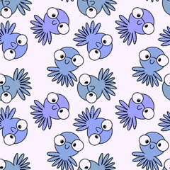 Animals cartoon seamless octopus pattern for wrapping paper and kids clothes print and fabrics and linens