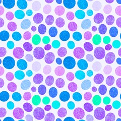 Abstract circle seamless watercolor polka dots pattern for fabrics and wrapping paper and kids clothes print
