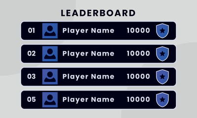 Obraz premium video game leaderboard, online leaderboard template