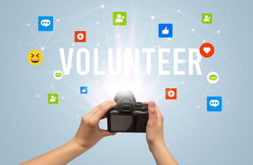 Using camera to capture social media content
