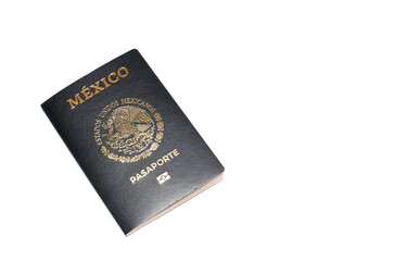mexican passport isolated on a white background, international travel document from mexico,...