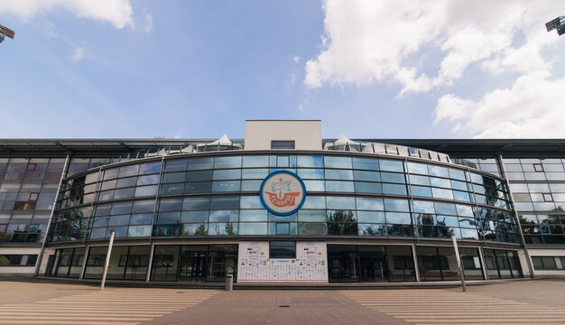 Facade of the  Ostseestadion. Rostock, Mecklenburg-Vorpommern, Germany - May 2022