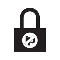 Lock out Ip block icon | Black Vector illustration | - obrazy, fototapety, plakaty
