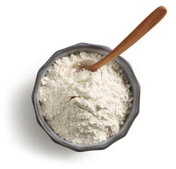 bowl of flour and wooden spoon