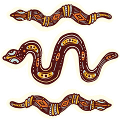 Snake in decorative tribal style 