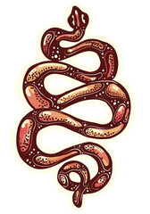 Fototapeta premium Snake in decorative tribal style
