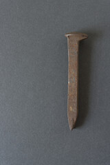rail spike isolated on paper