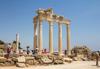Temple of Apollo in Side, Antalya. The ruins of the ancient temple.