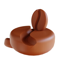 3D illustration coffee beans