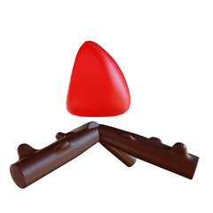 3D illustration bonfire suitable for camping