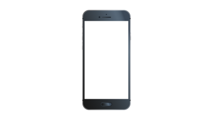 Smartphone mockup transparant isolated phone PNG with transparant screen similar to iphone android transparent no background front
