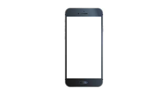 Smartphone mockup transparant isolated phone PNG with transparant screen similar to iphone android transparent no background front