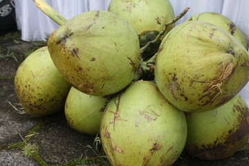 green coconut photo product for food background