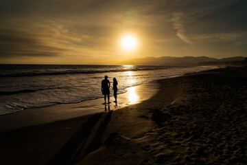 walking on the beach