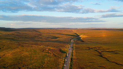 Plakat Amazing landscape at Snake Pass in the Peak District National Park - drone photography