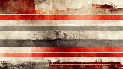 modern grungy horizontal stripes with red black and white