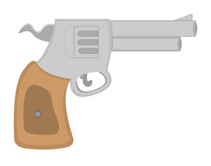 Obraz premium Vector illustration of a cowboy gun from the wild west