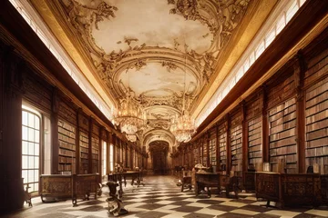 Deurstickers Beautiful_baroque_architecture_a_library_ancient_220911_02 © KuroGameStudio