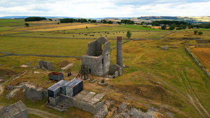 Magpie Mine at the Peak District National Park - aerial view - drone photography