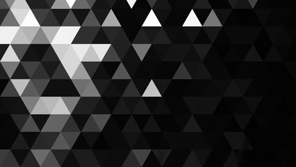 Black and white polygonal pattern Abstract geometric background Triangular mosaic, perfect for website, mobile, app, advertisement, social media