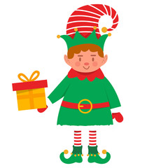 Colored icon baby elf gnome Christmas png