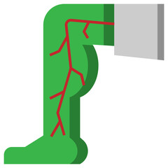 Leg flat icon, part of body and healtcare concept 128x128 pixel perfect icon transparency background for website UI media, mobile application, poster design