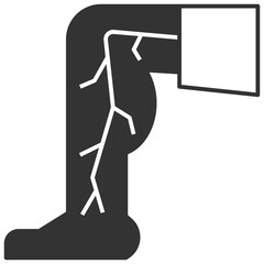 Leg solid icon, part of body and healtcare concept 128x128 pixel perfect icon transparency background for website UI media, mobile application, poster design