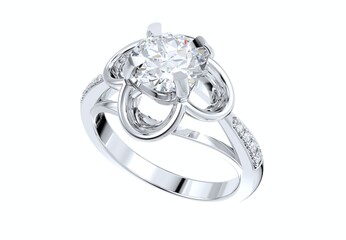 Diamond Engagement Ring Design, 3D Rendering