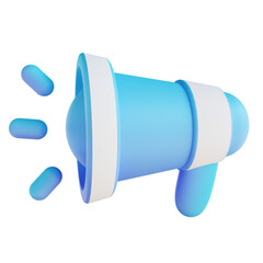 3D illustration megaphone