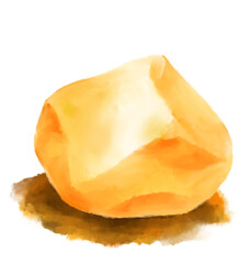 yellow butter watercolor painting dairy creamy product illustration