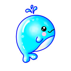Cute cartoon whale.