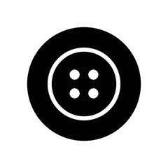 Button icon. Atelier or tailor symbol. clothing attribute. Isolated vector illustration on a white background.