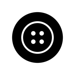 Button icon. Atelier or tailor symbol. clothing attribute. Isolated raster illustration on a white background.