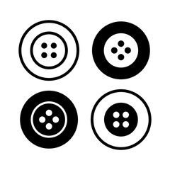 Collection of button icons. Atelier or tailor symbol. clothing attribute. Isolated raster illustration on a white background.