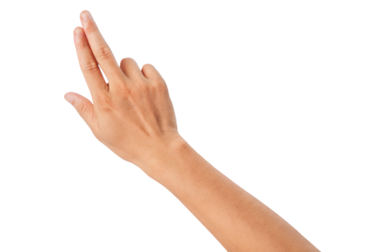 a hand touch something to slide with two fingers.
