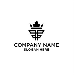 Fototapeta premium Ff logo monogram emblem style with crown shape vector ,logo 