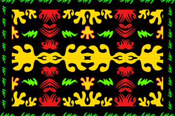 Colorful line ethnic on black background,classic striped.fashion art design