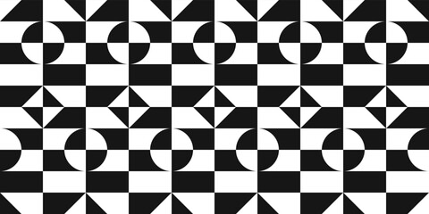 A chessboard with circles and rhombuses is the same checkerboard. Dector pattern, decoration and stylish interior. Checkerboard print for surfaces.