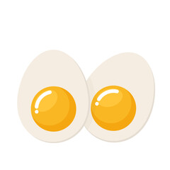 two halves of boiled egg flat vector illustration logo icon clipart