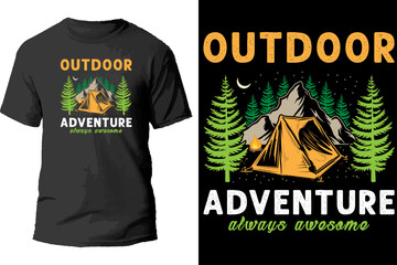 Outdoor adventure always awesome t shirt design.