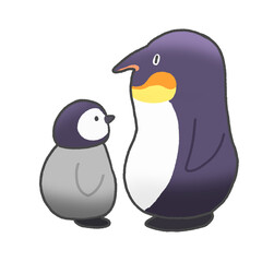 Naklejka premium ペンギンの親子