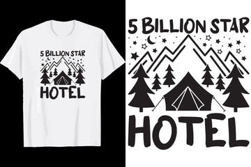 5 Billion star hotel camping svg t-shirt design
